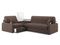 Диван угловой с Баром Денвер 1,8 - Velutto 23 шоколад/  коричневая накладка