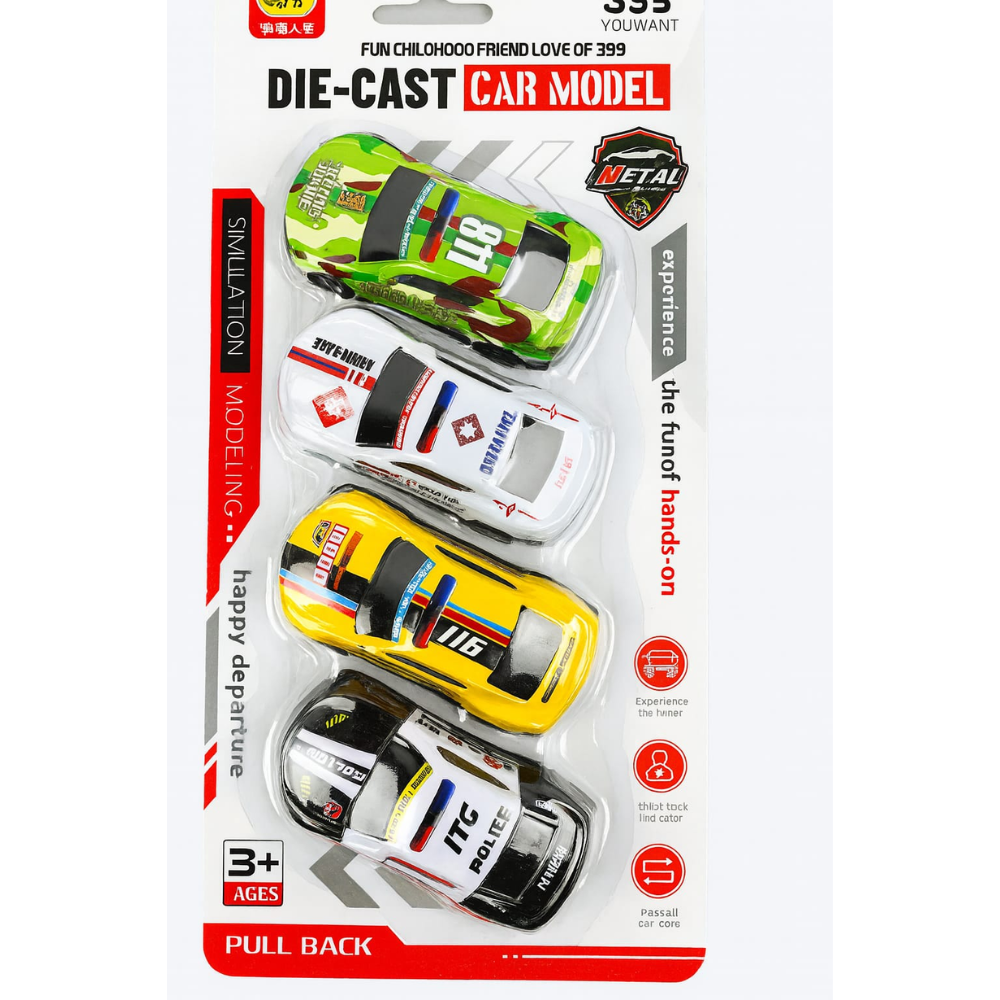 Набор литых машинок 4 шт