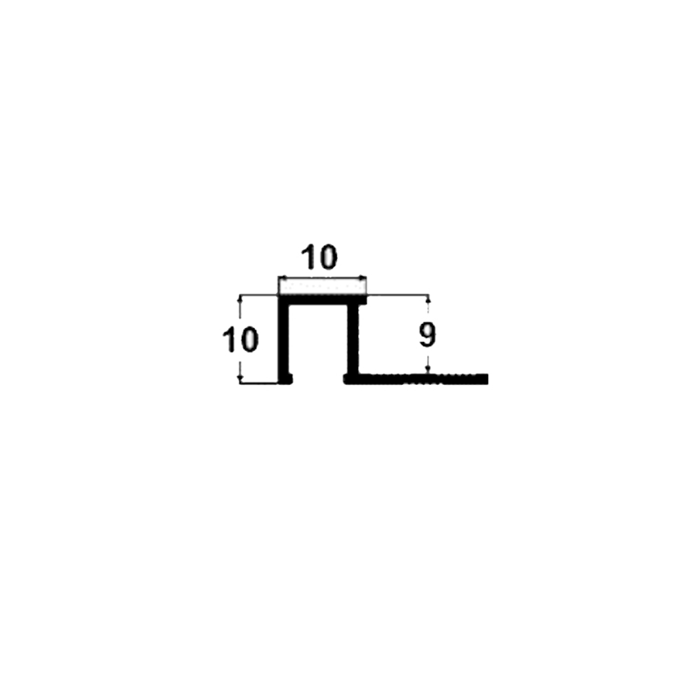 АРП 10*10мм "DО-4" 2,7м Черный мат. Р-об. вставка-фриз анод. алюм.