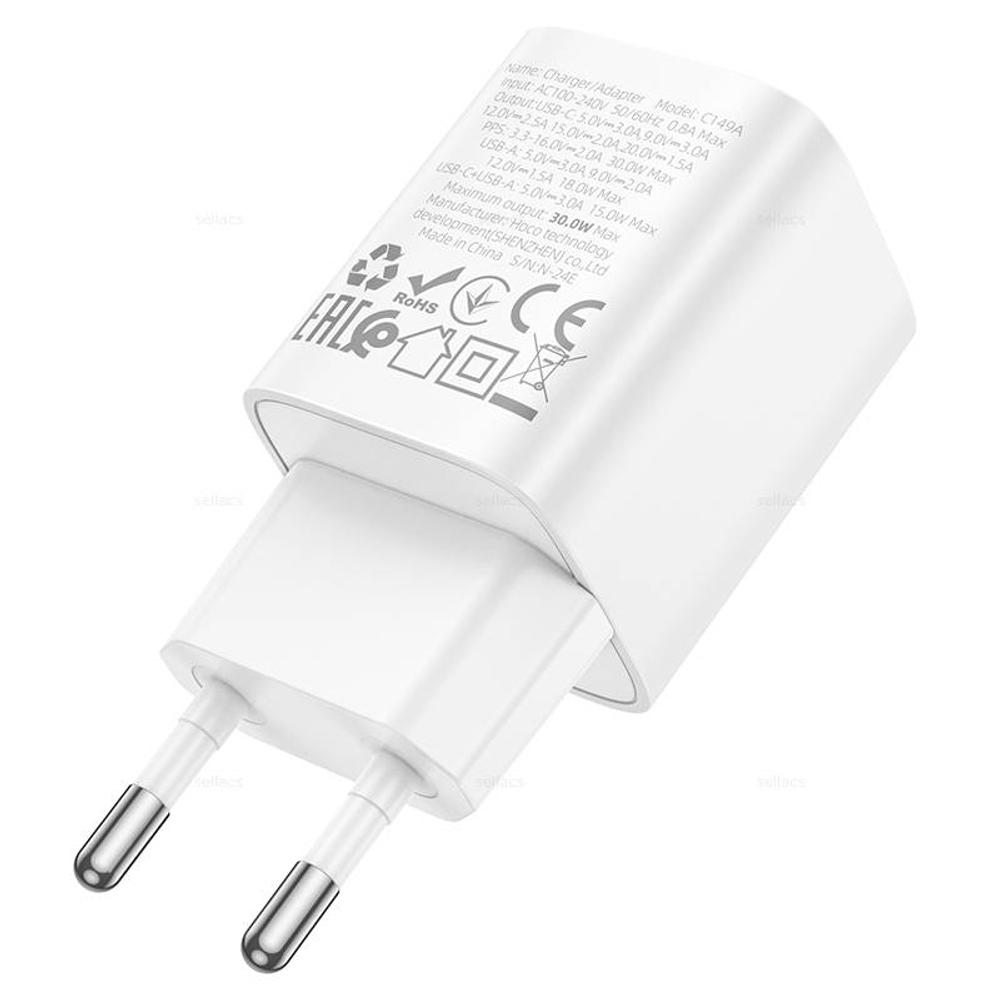 Зарядное устройство Hoco C149A PD30W+QC3.0 (white)