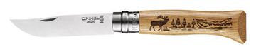 Складной нож Opinel №8, нержавеющая сталь, рукоять дуб, гравировка олень, 002332 c клинком из стали Sandvik™ 12С27