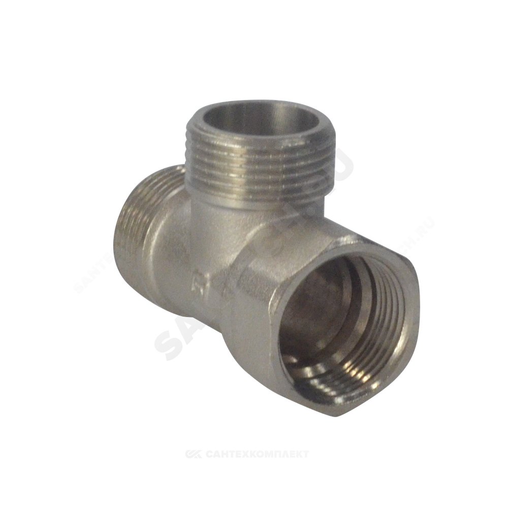 Тройник латунь никель Ду 20 (3/4") НР/НР/ВР SantechSystems
