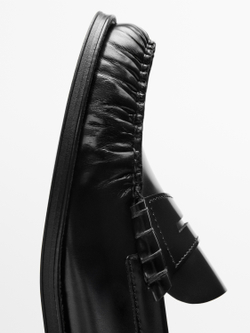 Massimo Dutti Лоферы из мягкой кожи, черный