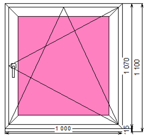 Пластиковое окно 1070 х 1000 ТермА Эко