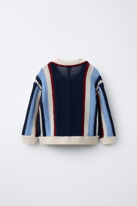 ZARA ВЯЗАНОЕ ПОЛО С МИККИ МАУСОМ © DISNEY, МОРСКОЙ ЯРКО-СИНИЙ