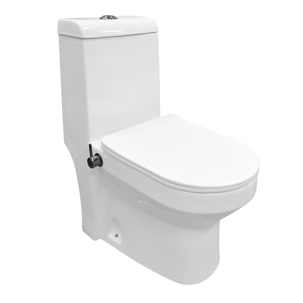 Унитаз-моноблок Azario Brusco AZ-1085B с крышкой-сиденьем микролифт, белый
