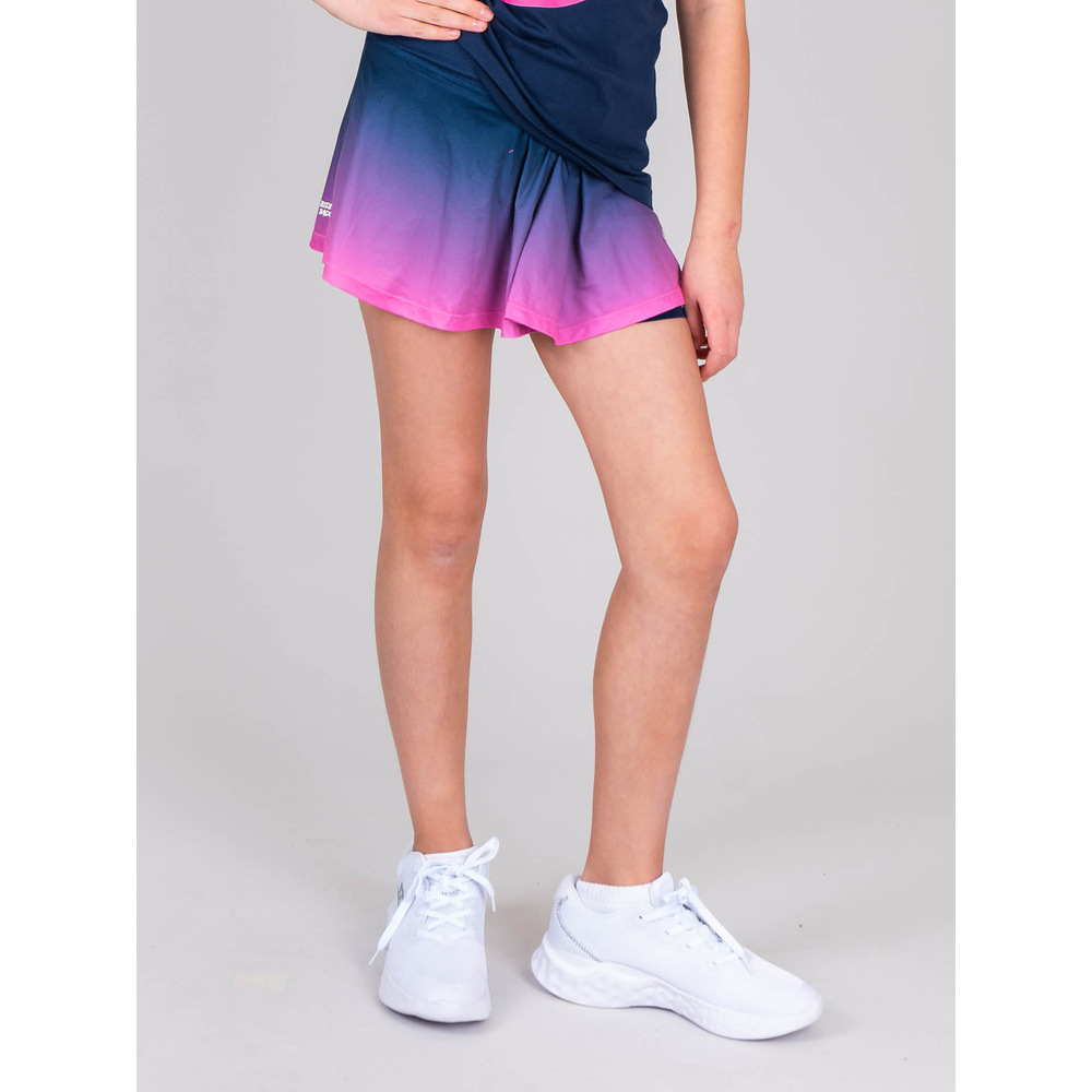 ОДЕЖДА ДЛЯ ТЕННИСА Девочки, Юбка BIDI BADU COLORTWIST PRINTED WAVY JUNIOR SKORT .
