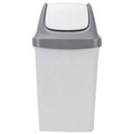 Ведро мусорное с КРЫШКОЙ (качающейся) 25 литров, "СВИНГ", 58х32х28 см, серое, IDEA, М 2463