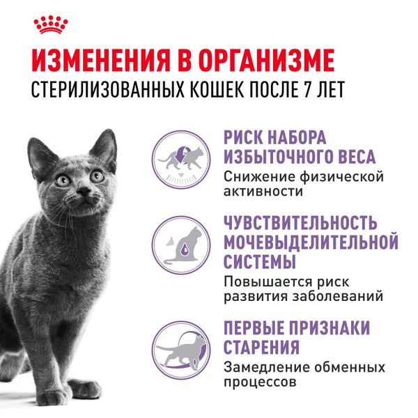 Сухой корм Royal Canin Sterilised 7+ для стерилизованных кошек в возрасте от 7 до 12 лет