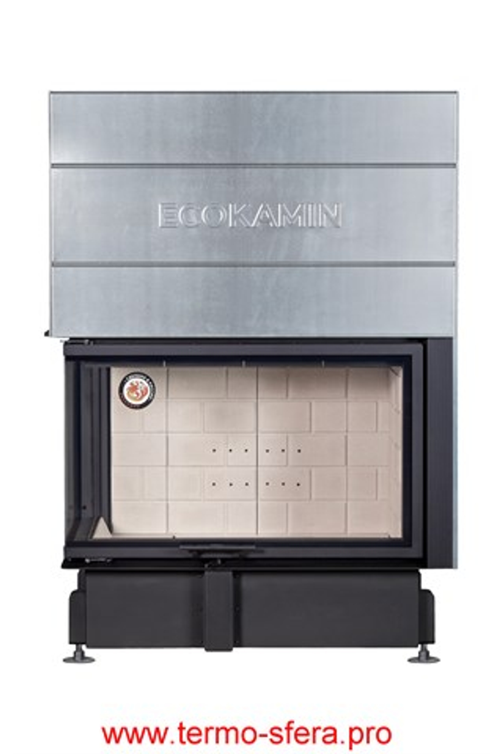 Каминная топка Экокамин ДЕЛЬТА 1000 L два стекла принтинг левая