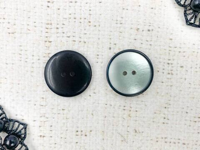 Пуговицы, d 2,5 см, чёрный с белым