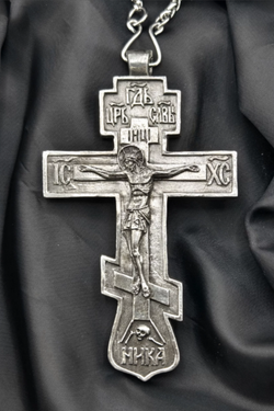 Крест священника “Николаевский” с распятием XXI век (серебрение)