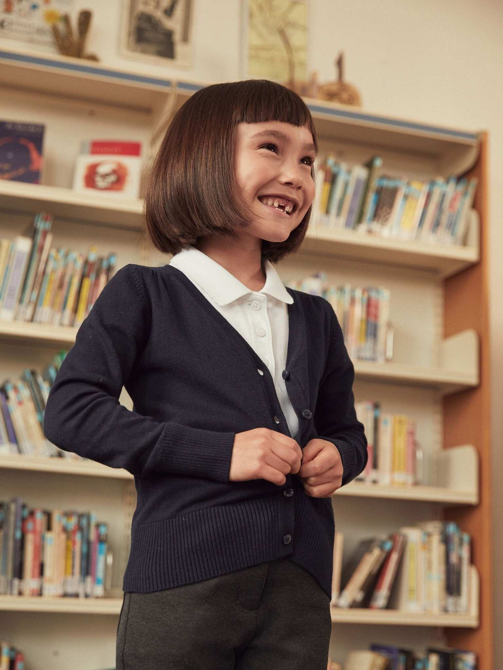 Кардиган школьный для девочки Next C123-160, Темно-синий