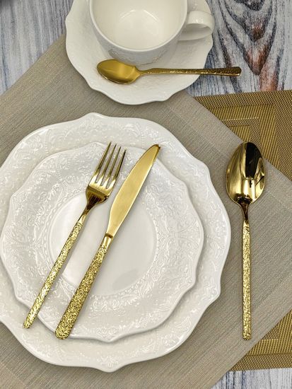 Набор столовых вилок 6 шт. из нержавеющей стали "Рельеф"