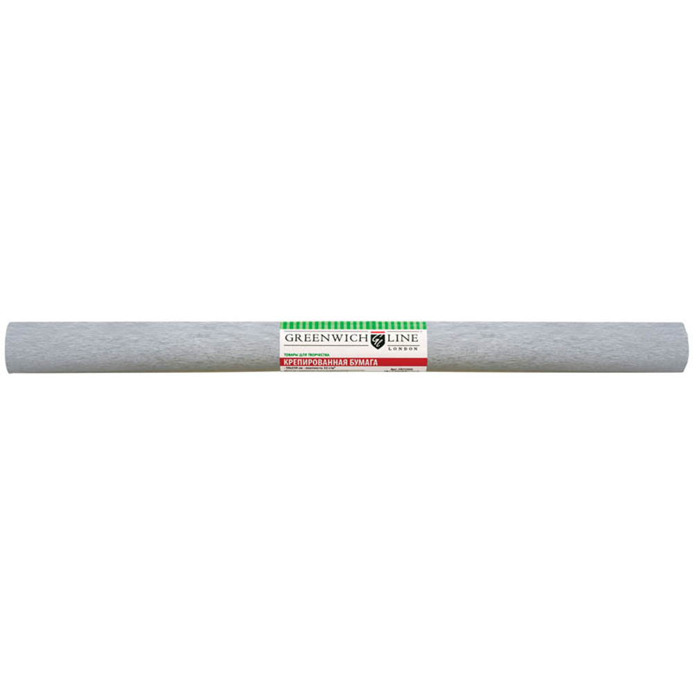 Бумага крепированная Greenwich Line, 50*250см, 22г/м2, серебряная, в рулоне
