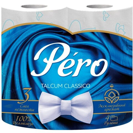Туалетная бумага PERO TALCUM 3сл 4 рулона
