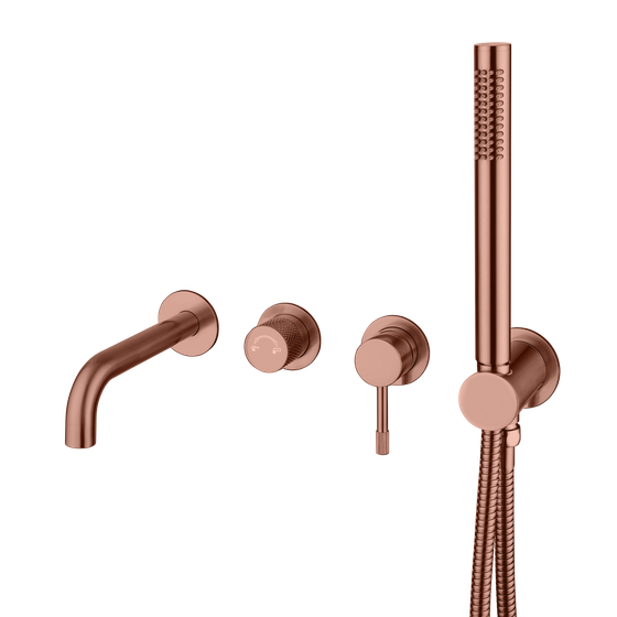 Смеситель встроенный + ручной душ + излив Uno Copper Brushed