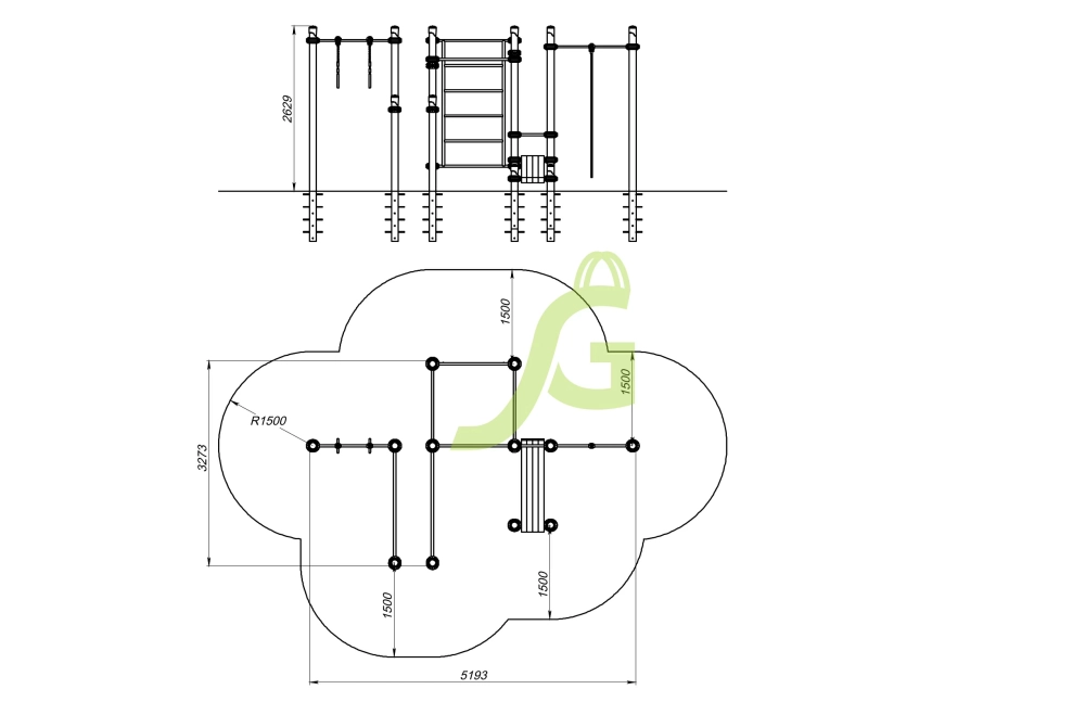 Спортивная площадка Воркаут IgraGrad 02V