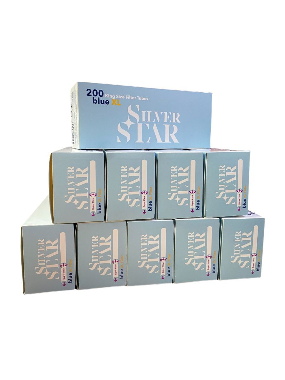 Гильзы для сигарет "Silver Star" KS Blue Super Flow XL 8.1/24мм 10х200шт (Комплект)