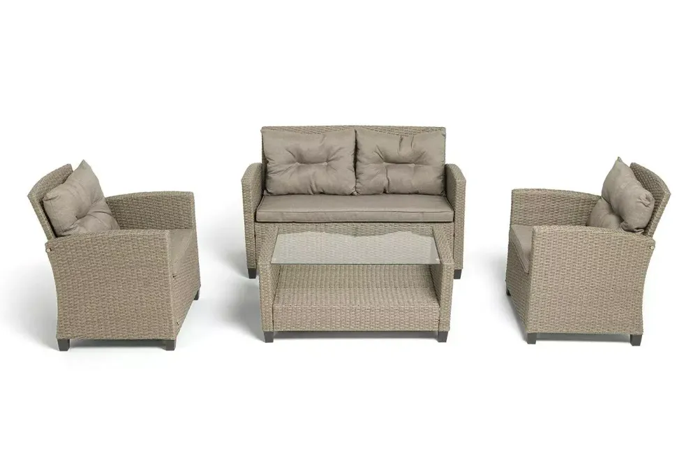 "Филадельфия" лаунж-зона из искусственного ротанга, цвет соломенный