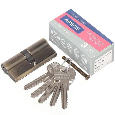 Личинка замка двери Apecs, SC-70-AB (SC-70-Z-AB), 15602, 70 мм, бронза