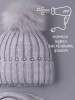 Шапка для девочки зимняя вязаная и шарф