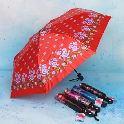 Зонт женский полуавтомат «Ultramarine - Венера», микс 6 цветов, 8 спиц, d-100см, длина в слож. виде 28см, голубые цветы