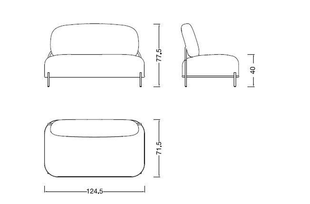 Диван SOFA 06-02 (2-х местный) серый