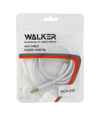 Кабель AUX WALKER WCA-245, 3.5мм, в пакете, белый
