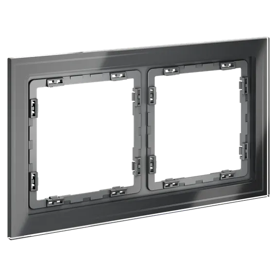 Рамка стеклянная VOLTUM S70 на 2 поста, (графит, стекло) vls110207