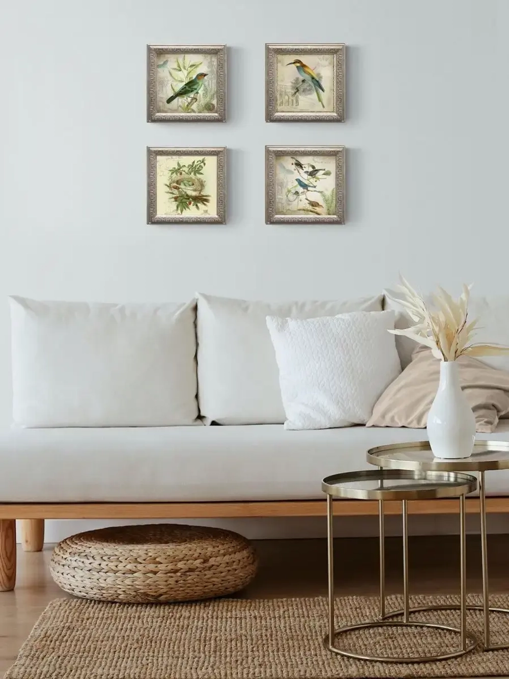 Картина на натуральном холсте "Птички"