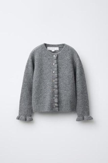 ZARA КАРДИГАН С ВОЛАНАМИ, СЕРЫЙ