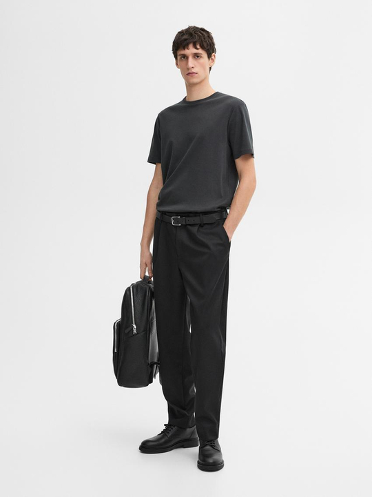 Massimo Dutti Футболка с круглым вырезом, свинцовый