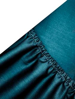 Постельное белье Milky Garden "TEAL" евро   наволочки 50х70 2шт Простынь на резинке 180х200 см  Пододеяльник 200х215 см