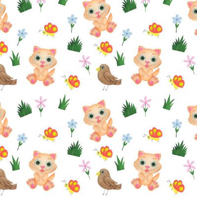 Котики акварель