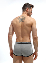 Мужские трусы-боксеры с контрастной тесьмой на резинке (Размер: M) (Цвет: серый меланж)