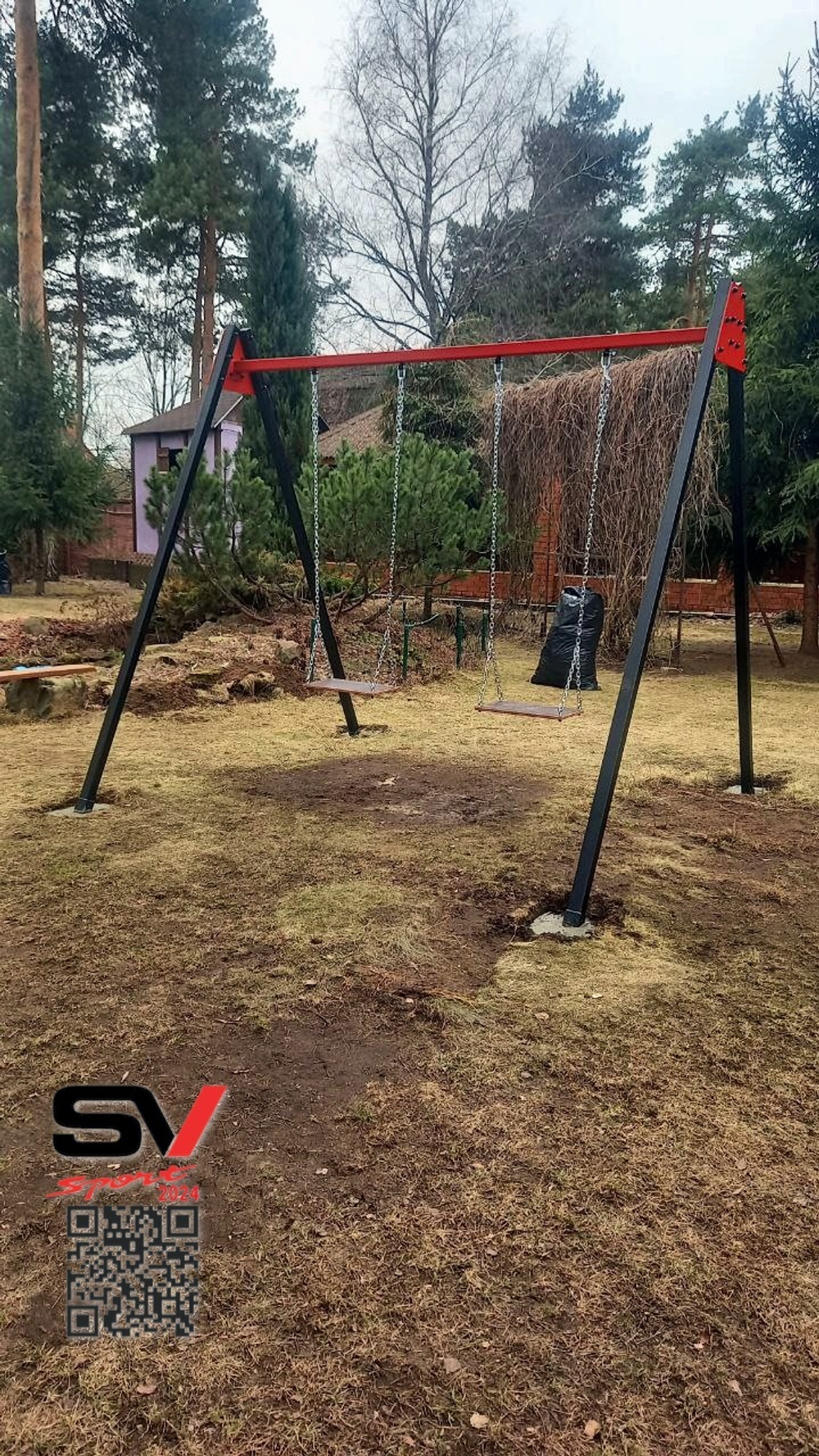 Монтаж уличных качелей Sv Sport