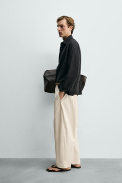 ZARA БРЮКИ BALLOON FIT, ЭКРЮ