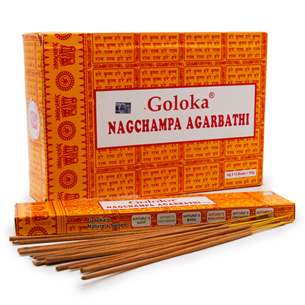 Goloka Nag Champa Agarbathi Благовоние-масала Наг Чампа 16 г