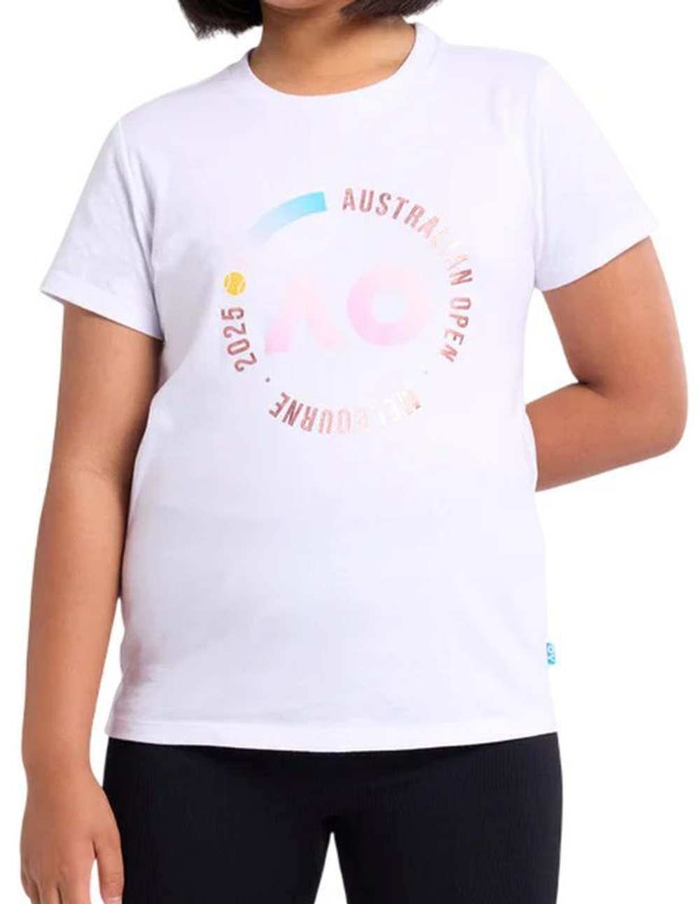 Футболка для девочки теннисная Australian Open Dated - белый
