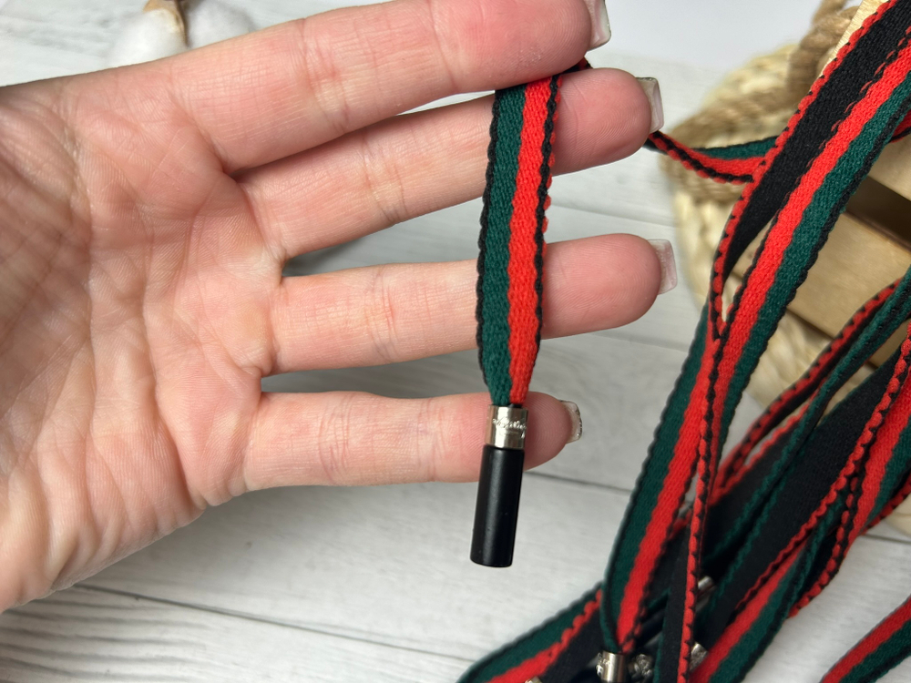 Шнур ПЭ плоский красно-зеленый дл. 1.3м