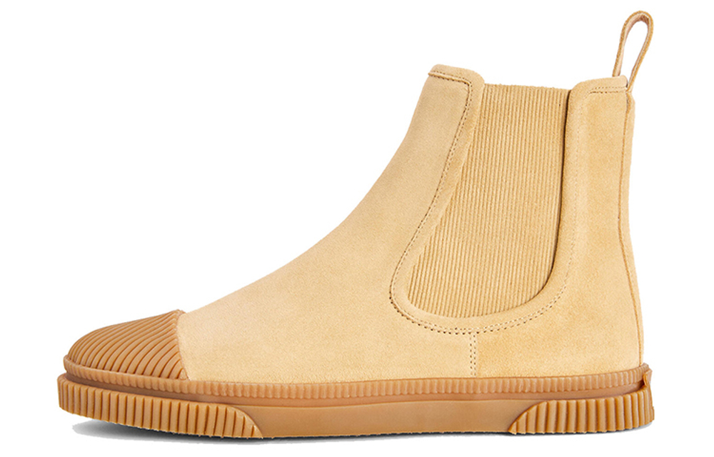 LOEWE Suede Ankle Length Chelsea Boots Men"s Gold