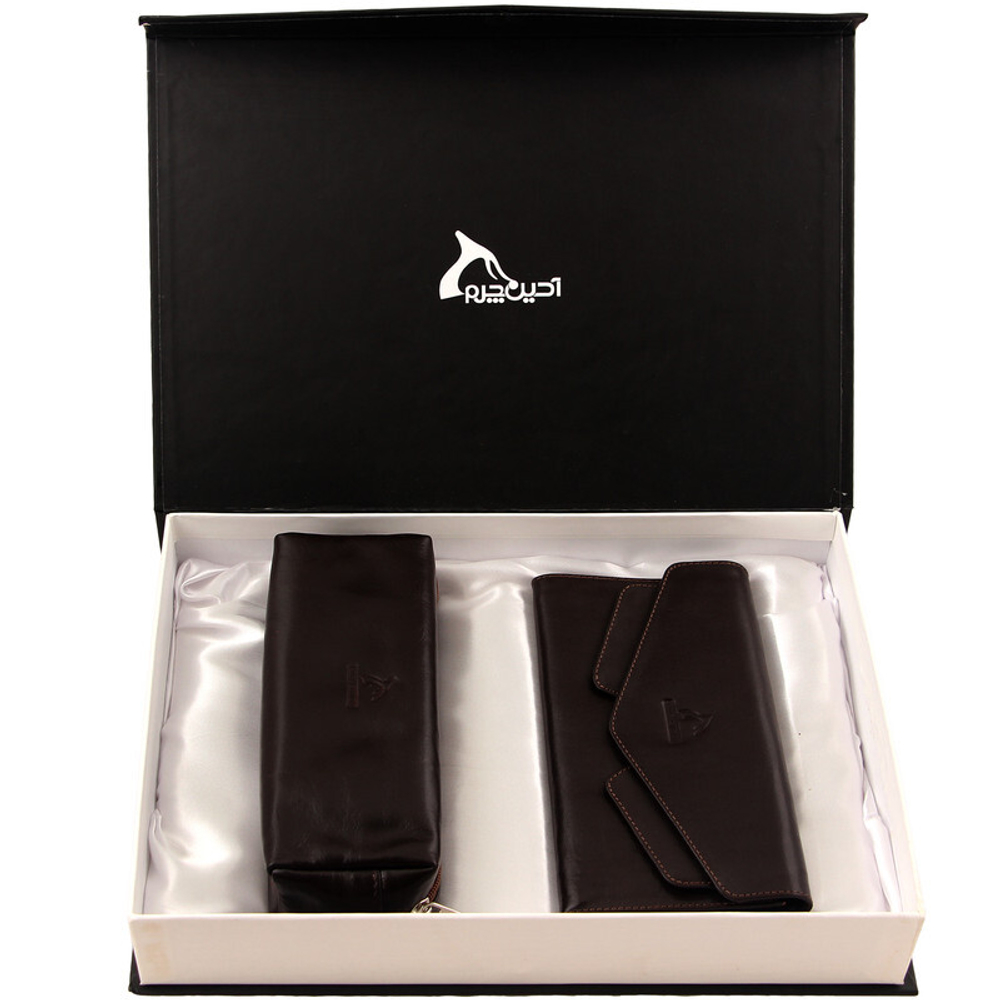 Подарочный женский набор кошелек и косметичка Barez Leather натуральная кожа Иран DS46.nw 914