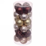 Набор шаров «Сказочная симфония» 6 см (24 предмета), шампань/шоколад/золото