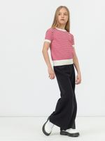 Джемпер для девочки с коротким рукавом AT996 молочный-красный