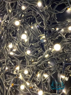 Занавес с мерцающим диодом 3*3 м., 220V, 600 теплых белых LED ламп, черный провод, Winner Light (ww.03.6B.600+)