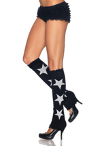 Гетры со звёздочками (Цвет: черный с серебристым)