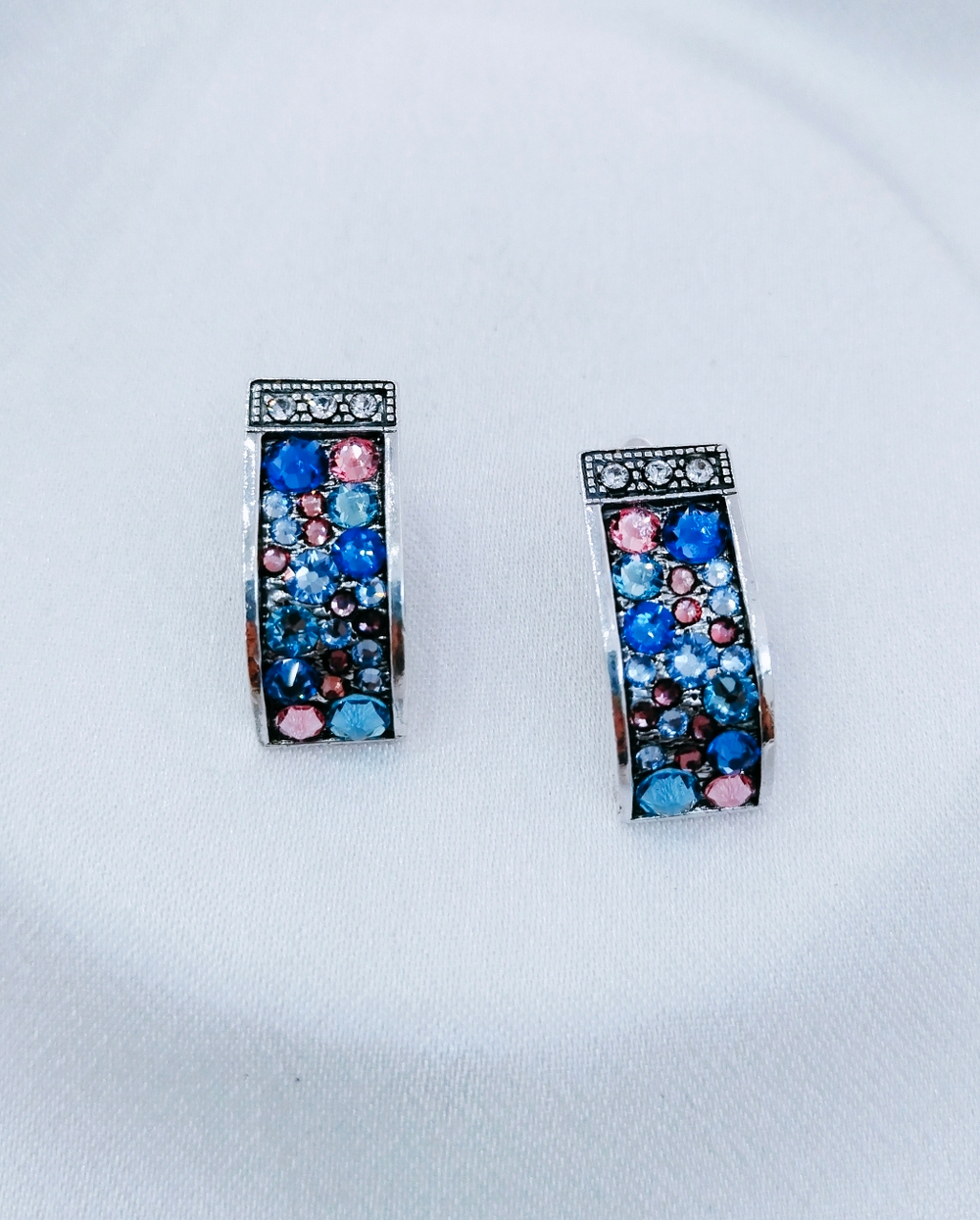 "Кобра" серьги в серебряном покрытии из коллекции "Kaleidoscope" от Jenavi  с английским замком