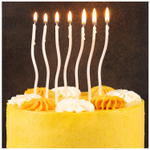 Свечи для торта «Волна» в бело-перламутровом цвете 13 см, 12 шт