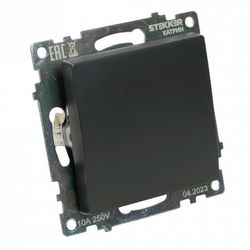 Переключатель перекрестный одноклавишный без рамки Stekker Катрин 49177